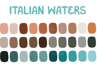 Italian Waters Procreate Color Palette | Procreate Color Palette | Digital Color Palette | Color Palette for Procreate