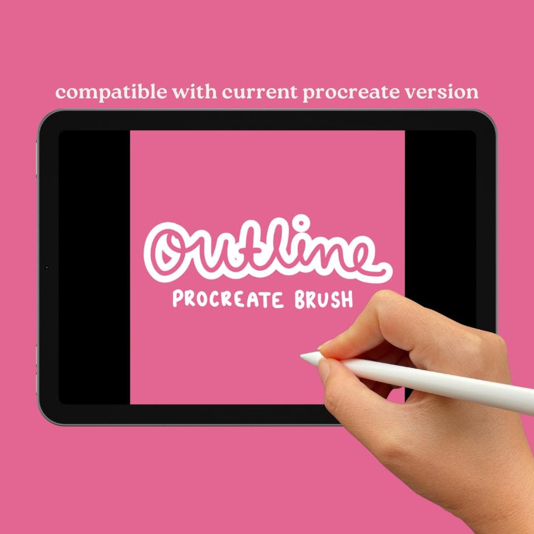 Outline Procreate Brush | Lettering Brush | Drawing Brush | Brush for ...