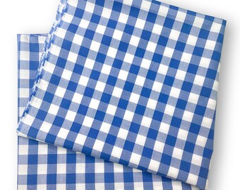 Fabric 1/2 inches Blue Checkered Gingham - cotton - By the yard / Fabric Face Mask / Fabric Mask / Cotton Fabric