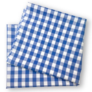 Fabric 1/2 inches Blue Checkered Gingham - cotton - By the yard / Fabric Face Mask / Fabric Mask / Cotton Fabric