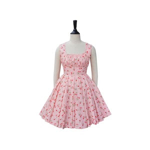 KATIE DRESS in Pink &quot;Cheri Cheri Lady&quot; Fabric | valentine vintage 50s retro swing dress 1950s brilliladies Rockabilly Style retro-inspired