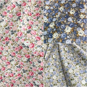 Fabric HT: Garden of Rose  - By the Yard | floral print, cotton fabric, making dress fabric, cotton vintage 1950s