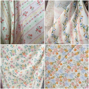 HT-07 Floral cotton collection By the Yard // high quality cotton fabric/watercolor flowers/ Rose print/vintage flowers