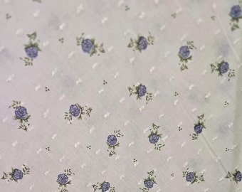 Fabric: "TINY RAIN DROP" - Swiss Dot - By the Yard | floral eyelet, floral print, embroidered fabric, vintage 1950s. Csr