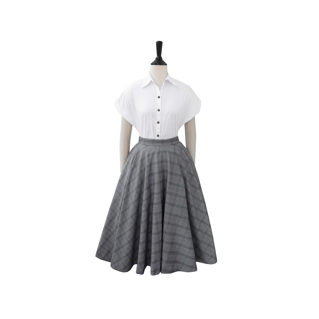 AURELIA SKIRT in Tartan #45 Fabric | cotton skirt, full circle skirt, 1950s, custom made, vintage 50s cotton skirt pocket brilliladies