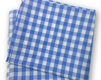 Tela de algodón de 1/2 pulgada, a cuadros vichy azul claro, cortada a medida / Mascarilla de tela / Mascarilla de tela / Tela de algodón