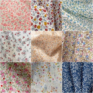 HT-01 Floral cotton collection By the Yard // high quality cotton fabric/watercolor flowers/ Rose print/vintage flowers