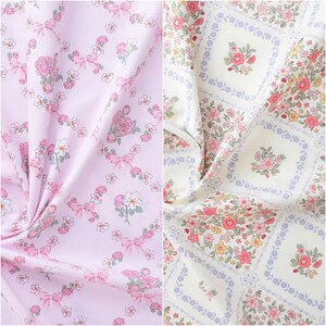 Coleção de Tecidos Florais HT-Cottagecore – Estampas Vintage em Tons Pastel para Vestidos e Artesanato | Por Metro