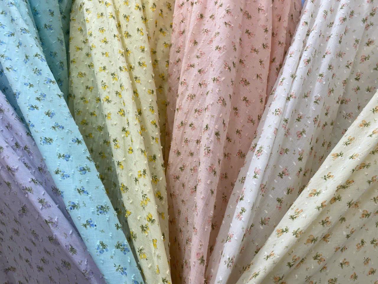 Fabric: Swiss Dot - 6 Colors Pink White Cream Yellow Blue Purple  display picture 1