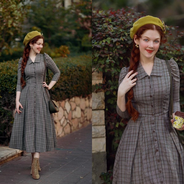 Retro Shirt Dress Etsy