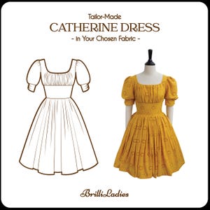 CATHERINE DRESS in your fabric choice | pin up retro dress, cotton vintage 50s dress, retro swing 1950s large dress brilliladies custom