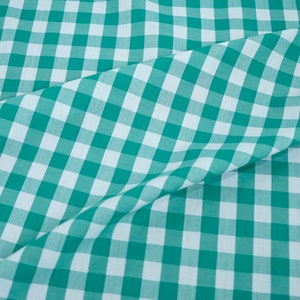 Fabric 1/2 inches Emerald Checkered Gingham - cotton - By the yard | Fabric to make dress, Fabric Face Mask, Fabric Mask, Cotton Fabric