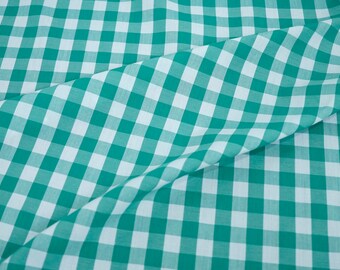 Fabric 1/2 inches Emerald Checkered Gingham - cotton - By the yard | Fabric to make dress, Fabric Face Mask, Fabric Mask, Cotton Fabric