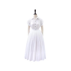 EIRIAN SKIRT in Solid Cotton #42 - White Fabric | cotton black gathered waist 1950s, custom vintage cotton skirt deep pocket brilliladies