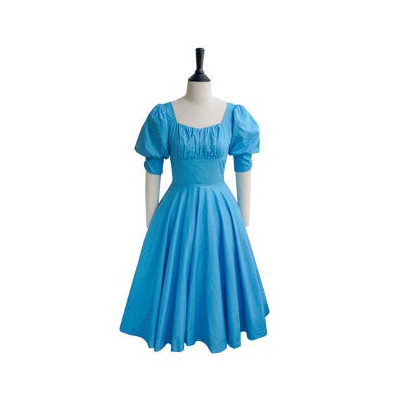 JOCELYN DRESS in Solid Cotton #50 - Cyan Blue Fabric | Pinup Retro Dress,  Cotton Vintage 50s Dress, Retro Swing Dress, 1950s Large Dress - Etsy