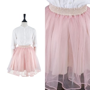 LILY PETTICOAT SKIRT in Pink Mesh Fabric | Petticoat skirt, elastic waist skirt, 1950s 50s style, custom made silk lining skirt brilliladies