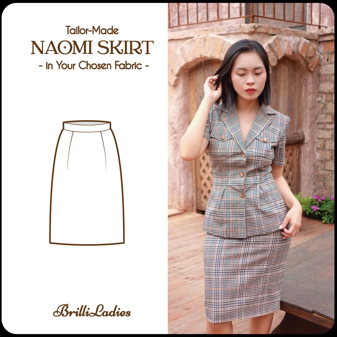 New! NAOMI SKIRT in your fabric choice | pencil skirt 1950s brilliladies vintage 50s skirt retro cocktail tailor made skirt plus size custom