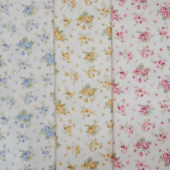 Fabric: "Miss Spring" - By the Yard | floral daisy print, making dress, floral print fabric, cotton vintage 1950s, face mask fabric