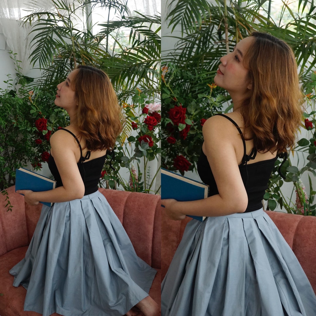 【COLOR iN ID】vintage pleats skirt Amazon.com: Women's High Waist Mid Length Skirt Vintage