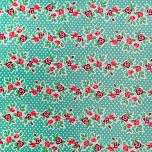 Fabric PD: - &quot;Spring Liana&quot; - By the Yard | white floral vintage 1950s cotton, rose fabric, floral print, cotton floral fabric, tiny rose