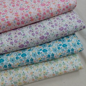 Fabric HT: &quot;Blossom&quot; - By the Yard | floral print, cotton fabric, making dress fabric, cotton vintage 1950s