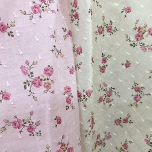 Fabric: &quot;LOOK!&quot; - Swiss Dot - By the Yard | floral eyelet, floral print, embroidered fabric, vintage 1950s. Csr