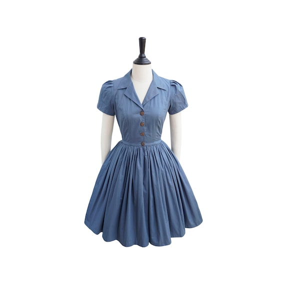 VALERIE DRESS in Solid Cotton #69 - Air Force Blue Fabric | Pin up Shirt  Dress, Cotton Vintage 50s Dress, Retro Swing Dress Brilliladies - Etsy  Australia