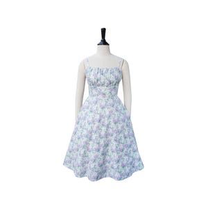 New! FIONA DRESS Purple &quot;Sun Roses&quot; | half circle skirt custom plus size gathered shelf bust brilliladies 50s retro swing dress 1950