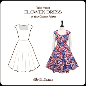 NEW! ELOWEN DRESS in your fabric choice | brilliladies cotton dress, pin up dress 50s retro swing dress 1950 cocktail rockabilly 40s summer