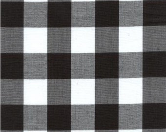 Fabric 1/2 inches Black Checkered Gingham - cotton - By the yard / Fabric Face Mask / Fabric Mask / Cotton Fabric