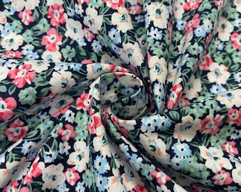 Fabric MT:  "Baby Flower" - By the Yard | floral print, cotton fabric, making dress fabric, cotton vintage 1950s