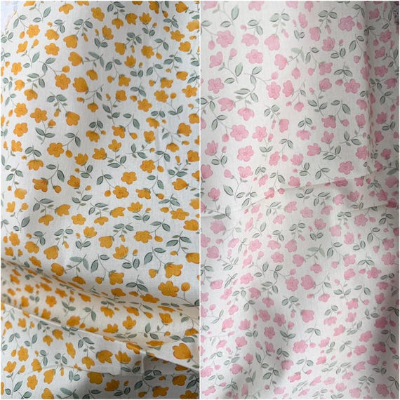 MH-01 Floral cotton collection By the Yard // high quality cotton fabric/watercolor flowers/ Rose print/vintage flowers