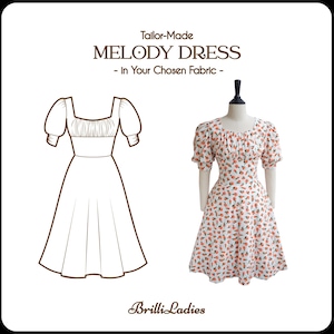 MELODY DRESS in your fabric choice | 3/4 circle skirt pin up retro dress, cotton vintage 50s dress retro swing dress, 1950s large dress