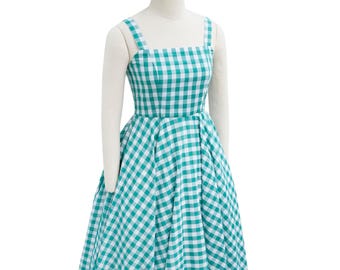 HANNAH DRESS in "1/2 Inches Emerald Checkered Gingham" Fabric | Vintage  Dress, Pinup Dress, 50s Inspired Dress Brilliladies Custom Dress - Etsy