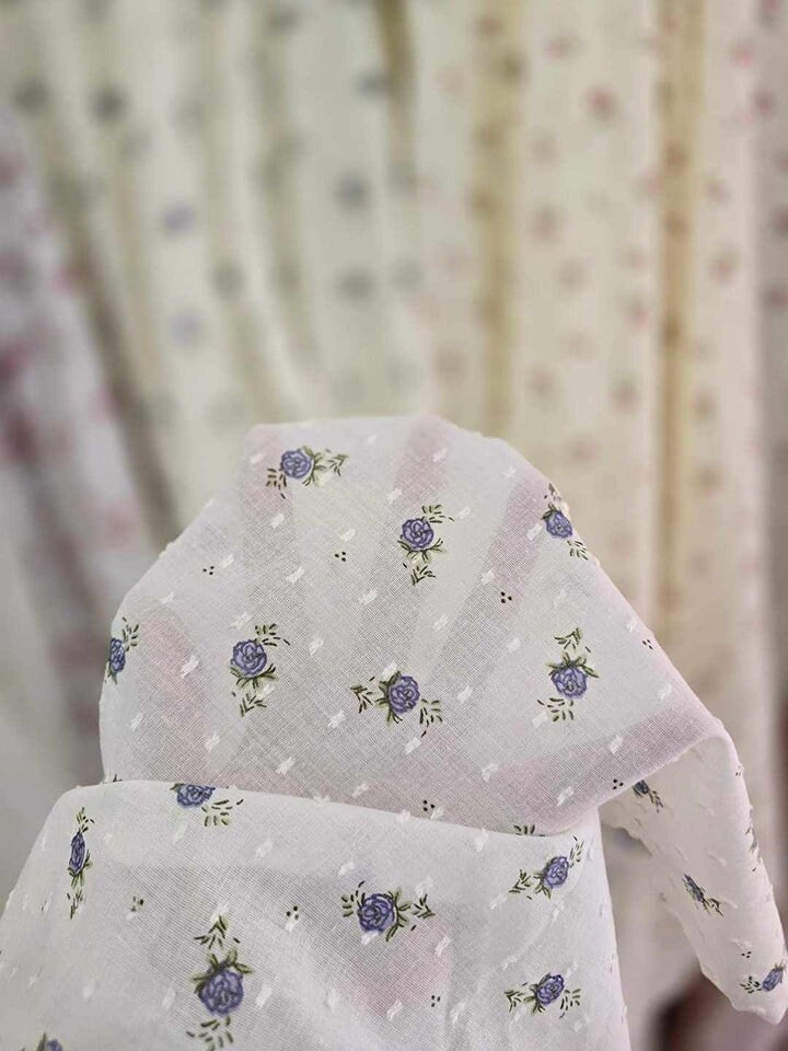 【GRAVER】Flower Dot Embroidery White Clip FleeceZipUpJacket GRAVER】Flower Dot Embroidery White Clip FleeceZipUpJacket