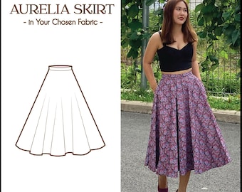 AURELIA SKIRT in your fabric choice | floral custom made skirt, vintage retro 1950s, 50s, cotton circle skirt, woman vintage brilliladies