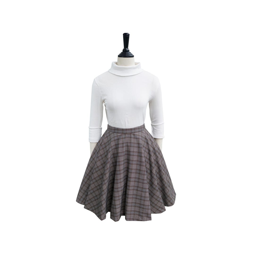 AURELIA SKIRT in Tartan #5 Fabric | cotton skirt, full circle skirt, 1950s, custom made, vintage 50s cotton skirt pocket