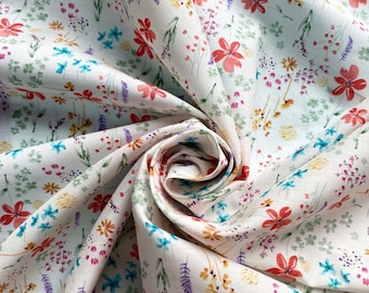 PI - “Wildflower Garden” – Cotton Floral Fabric by the Yard | Colorful Small Flowers | Vintage-Inspired Print
