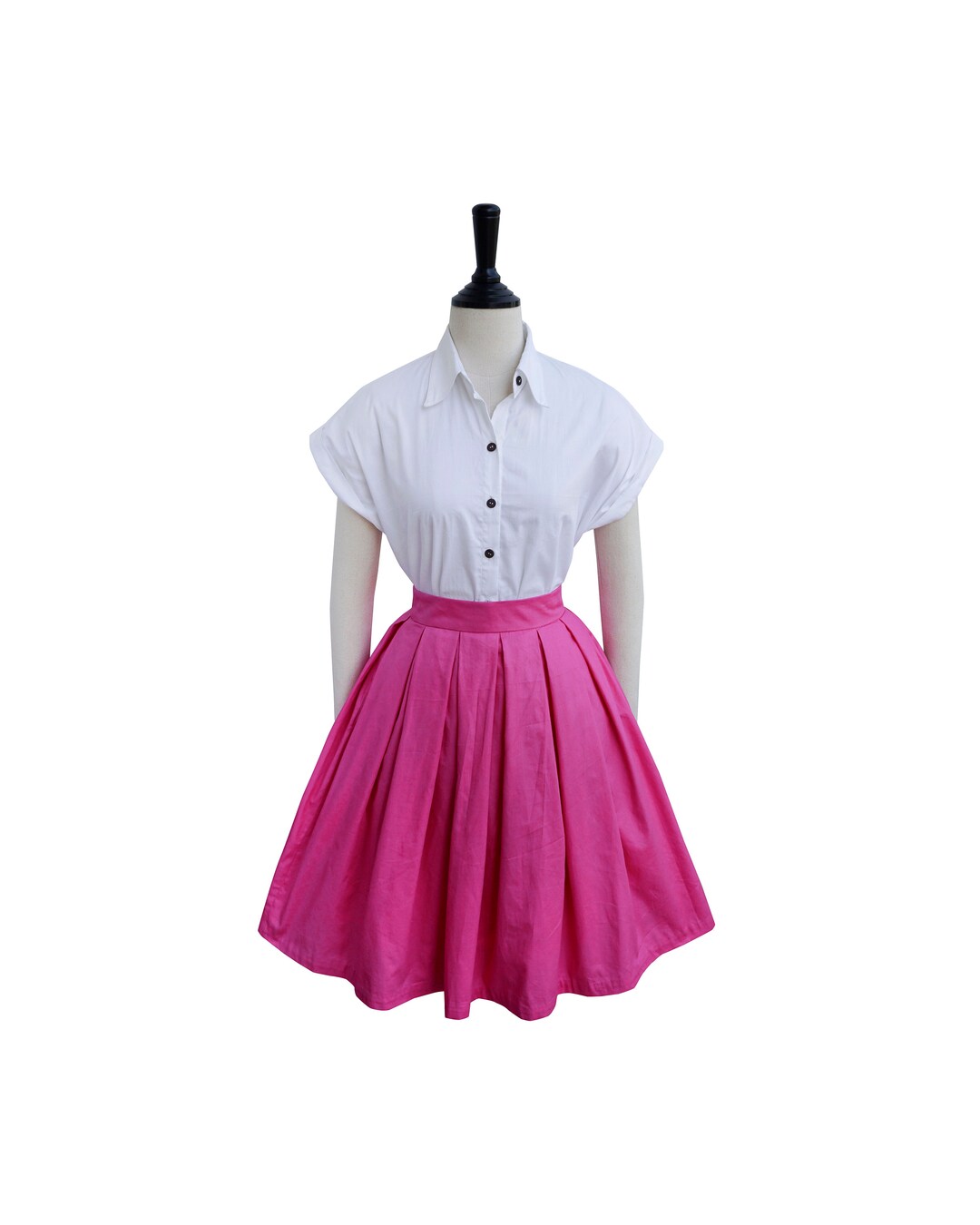 XXS/XS | 1950s Homemade Skirt in Pink and Mint Green main image 0