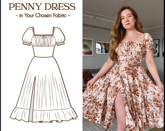 New! PENNY DRESS in your fabric's choice | off-the-shoulder neckline gathered shelf bust pinup cotton 1950s vintage dress 50s brilliladies