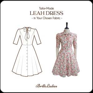 LEAH DRESS in your fabric choice | pin up retro dress, cotton vintage 50s dress, retro swing dress, 1950s large dress, swing dress
