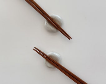 Set of 2 Pebble Ceramic Chopstick Rests / Handmade Ceramics, Paintbrush Holder, Pen Holder, Worry Stone, Japanese Tableware