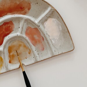 Arch Ceramic Paint Palette / Ceramic Watercolor Palette, Handmade Ceramic Palette, Paint Tray image 7