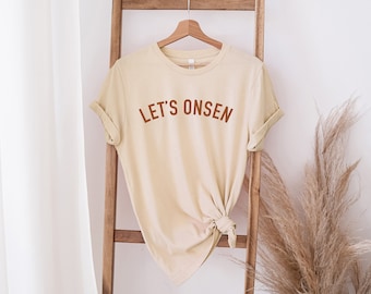 Let's Onsen Tee / Modern Graphic Tee, Japanese Hot Spring Tee