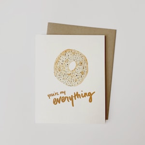 You're My Everything Card / Everything Bagel Card, Blanco Kaart, Gevouwen Wenskaart met Envelop, A2 formaat