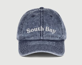 South Bay Vintage Denim Hat / California Hat, Bay Area Hat, Gift for California Natives