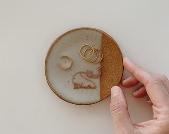 SECONDS Dipped Ceramic Trinket Dish / Handmade Ceramic Dish, Modern Ceramic Dish, Simple Ceramic Design