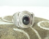 Vintage Garnet Sterling Silver Ring January Birthstone Handmade Christmas January Birthday Valentines Red Jewelry Present for Woman