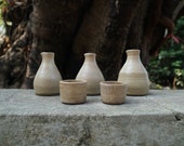 Handmade Pottery. Sake Set Container 2 cups