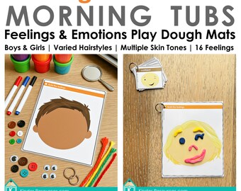 Preschool & Kindergarten Emotions Play Dough Mats | Feelings Activity | SEL Morning Tubs, Calm Corner, Social Emotional Learning Centers